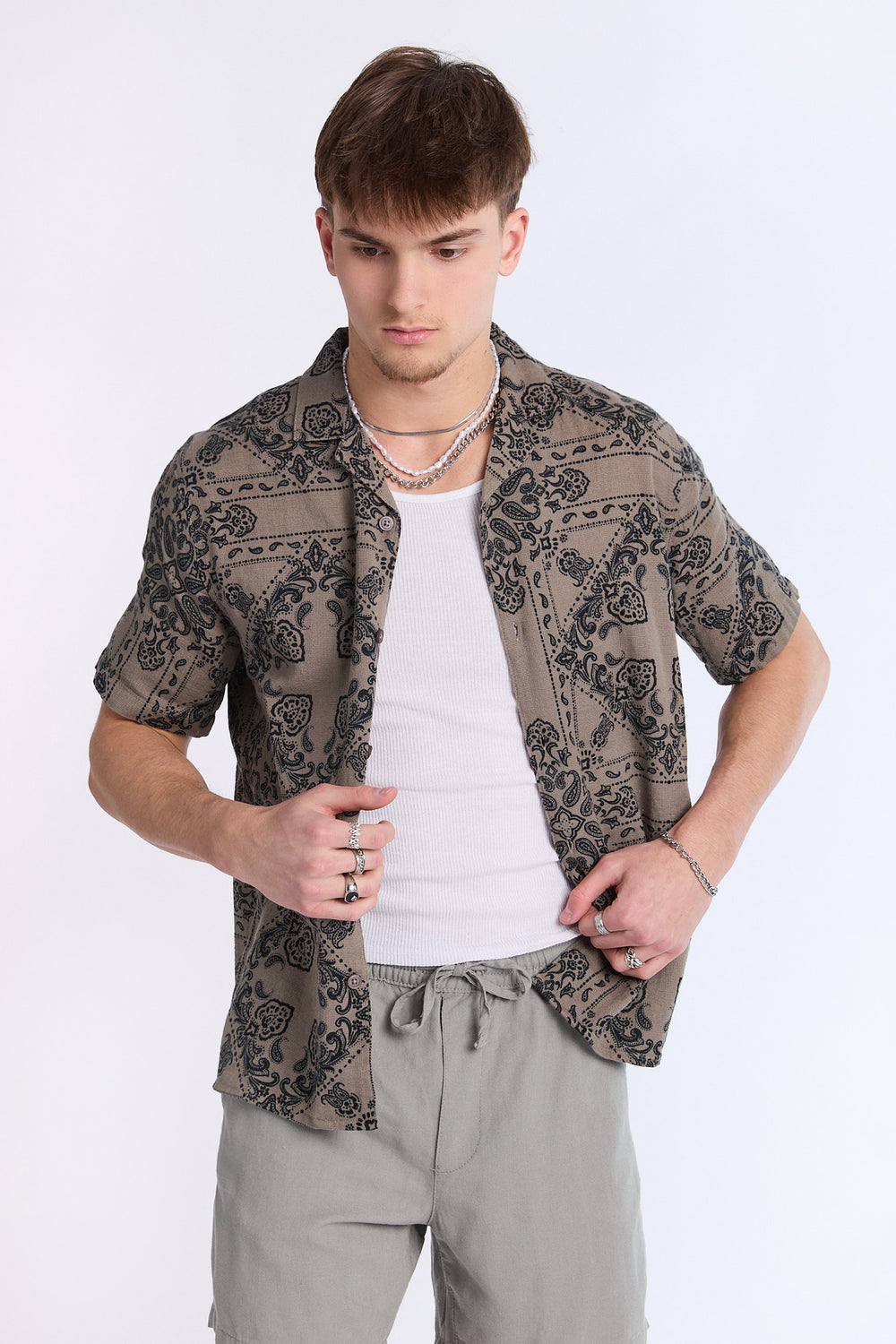 Chemise en gaze à motif bandana Arsenic homme Chemise en gaze à motif bandana Arsenic homme