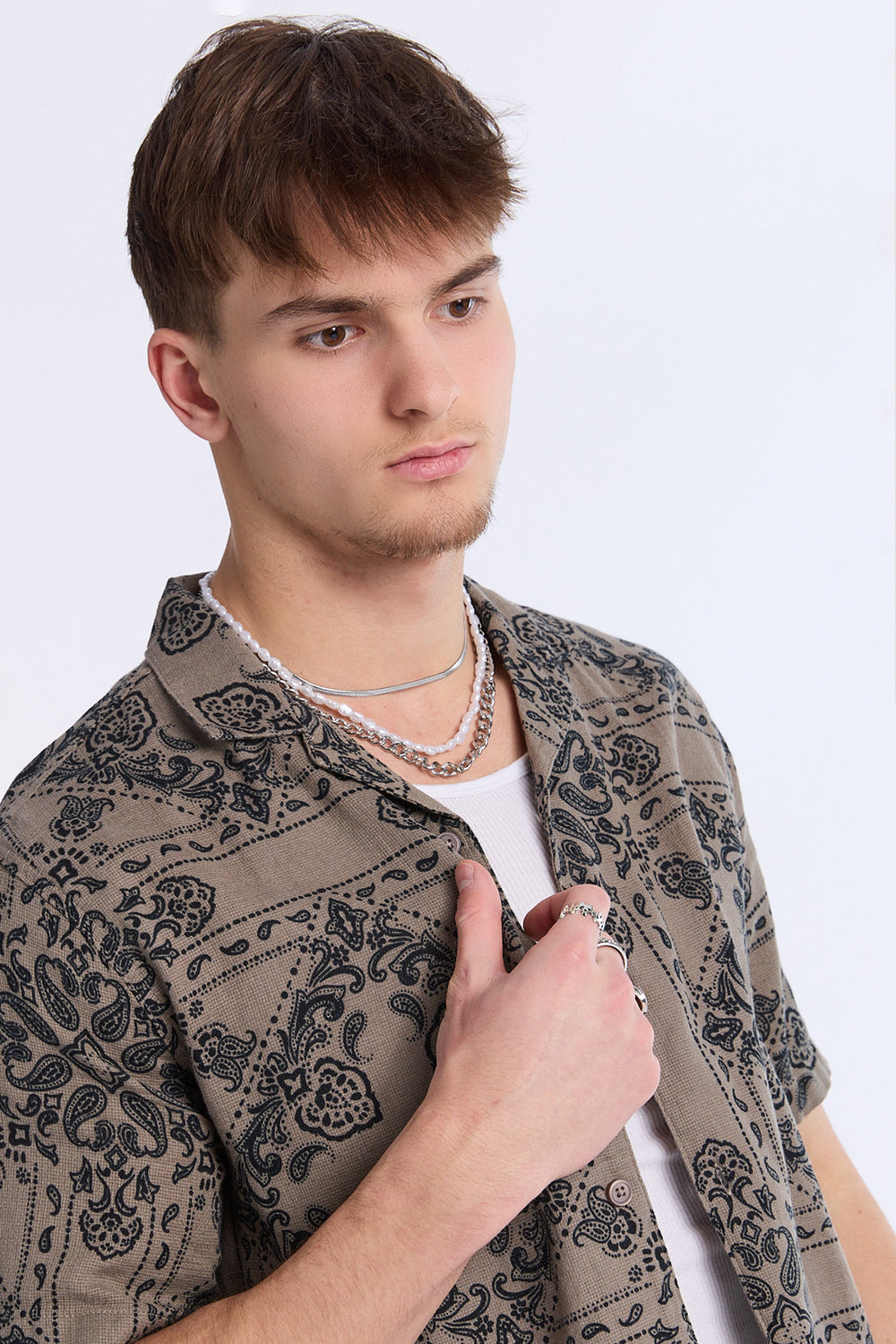 Chemise en gaze à motif bandana Arsenic homme Chemise en gaze à motif bandana Arsenic homme