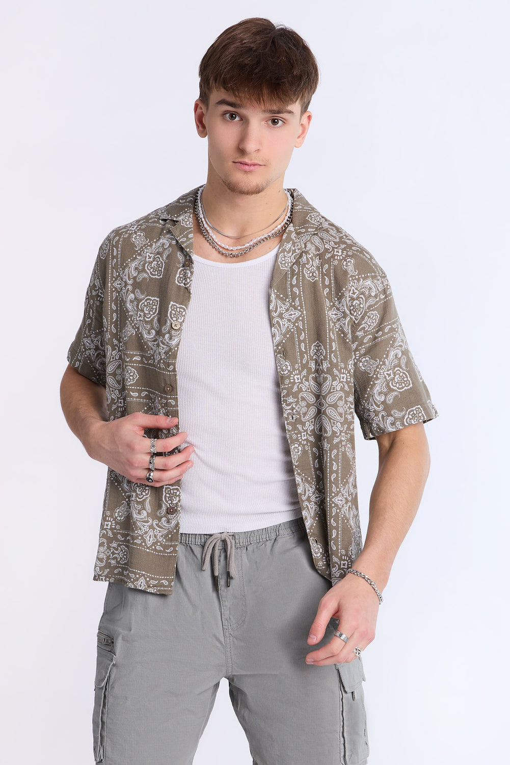 Chemise en gaze à motif bandana Arsenic homme Chemise en gaze à motif bandana Arsenic homme