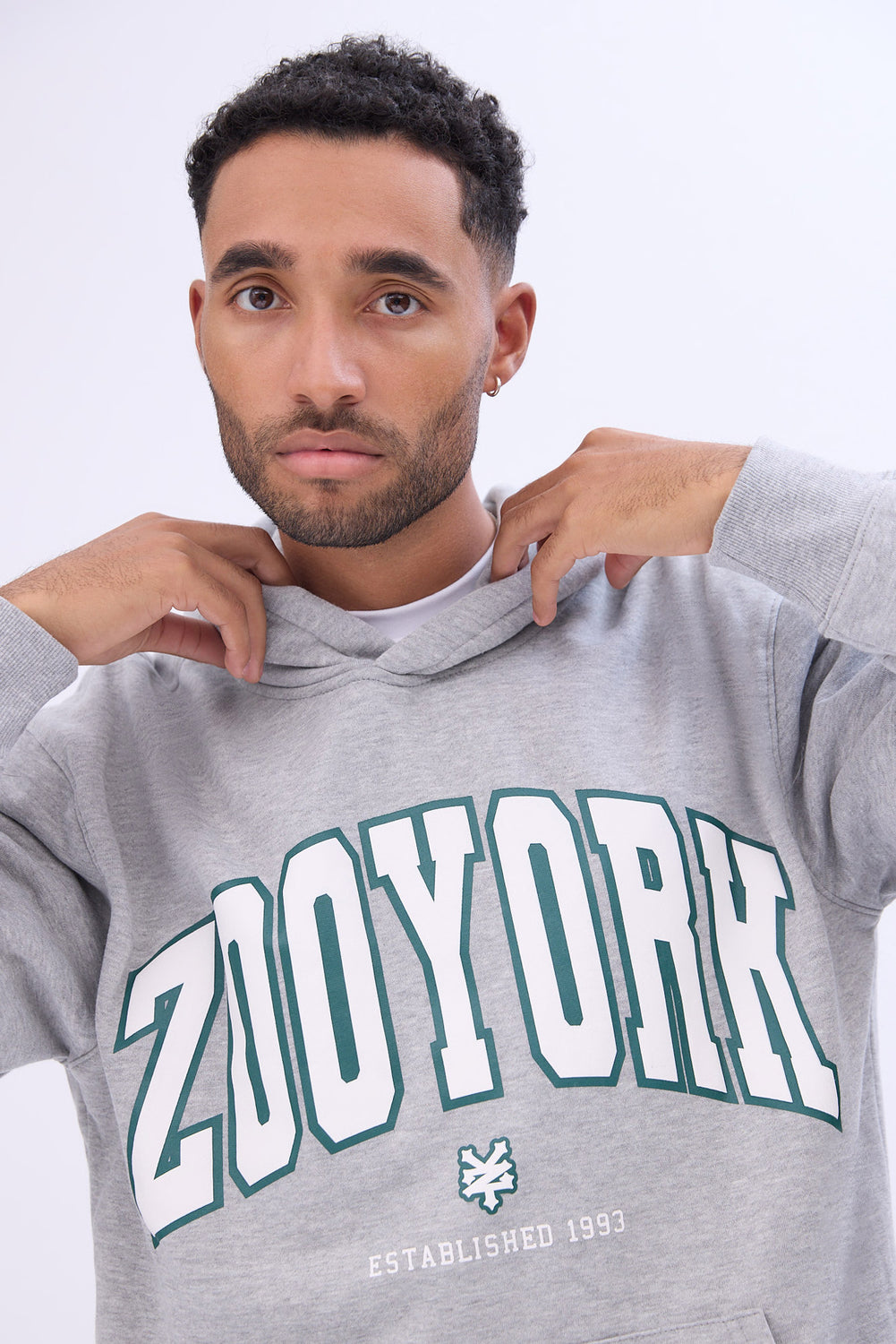 Zoo York Mens Varsity Puff Logo Hoodie Zoo York Mens Varsity Puff Logo Hoodie