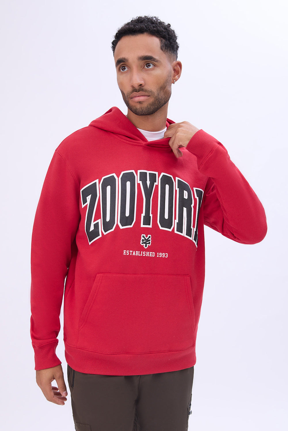 Zoo York Mens Varsity Puff Logo Hoodie Zoo York Mens Varsity Puff Logo Hoodie