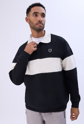 Zoo Yok Mens Colour Block Polo Sweatshirt