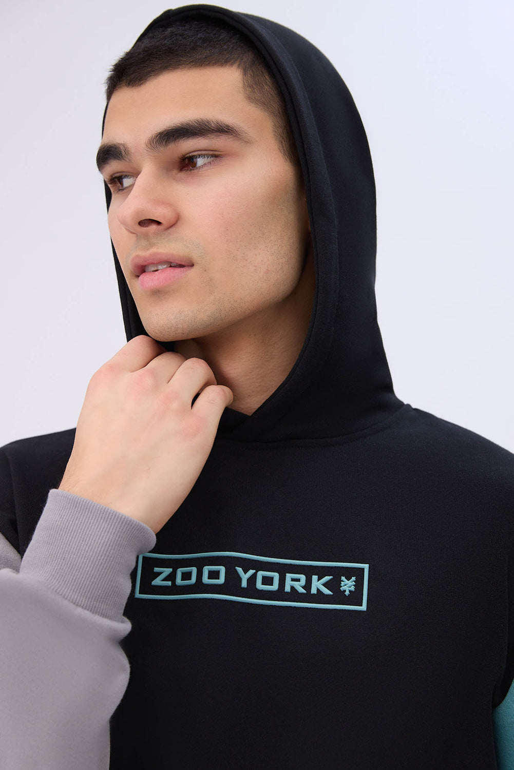 Haut à capuchon bicolore imprimé logo Zoo York homme Haut à capuchon bicolore imprimé logo Zoo York homme