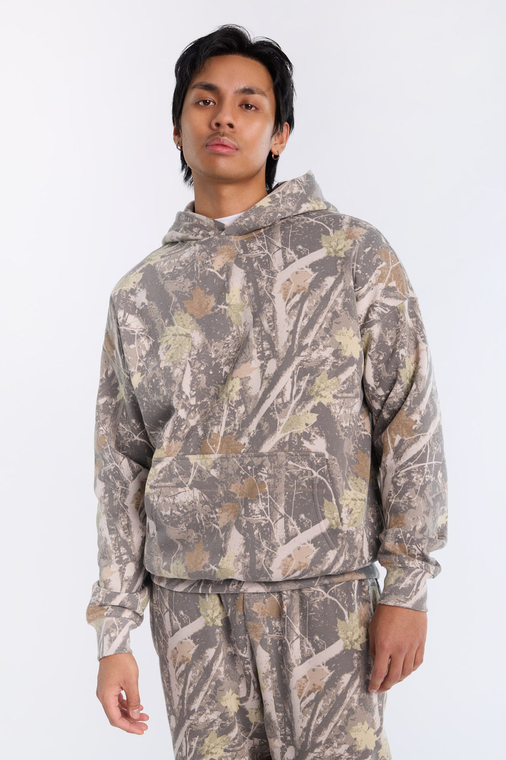 Haut à capuchon motif camouflage d'arbres Arsenic homme Haut à capuchon motif camouflage d'arbres Arsenic homme