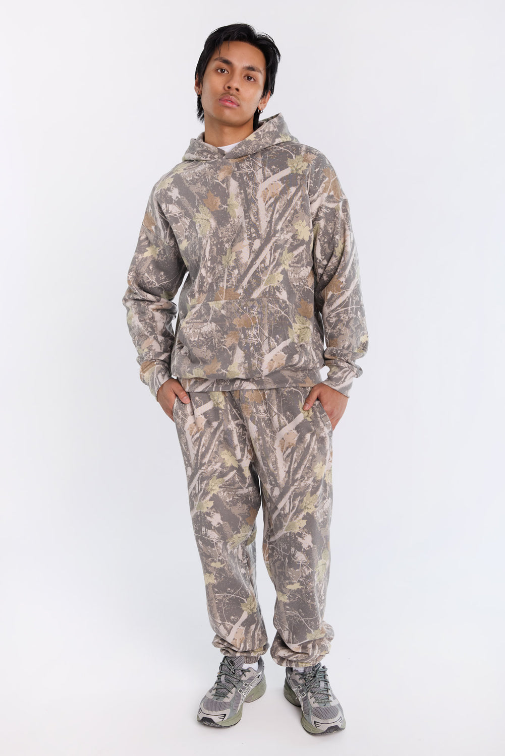 Haut à capuchon motif camouflage d'arbres Arsenic homme Haut à capuchon motif camouflage d'arbres Arsenic homme