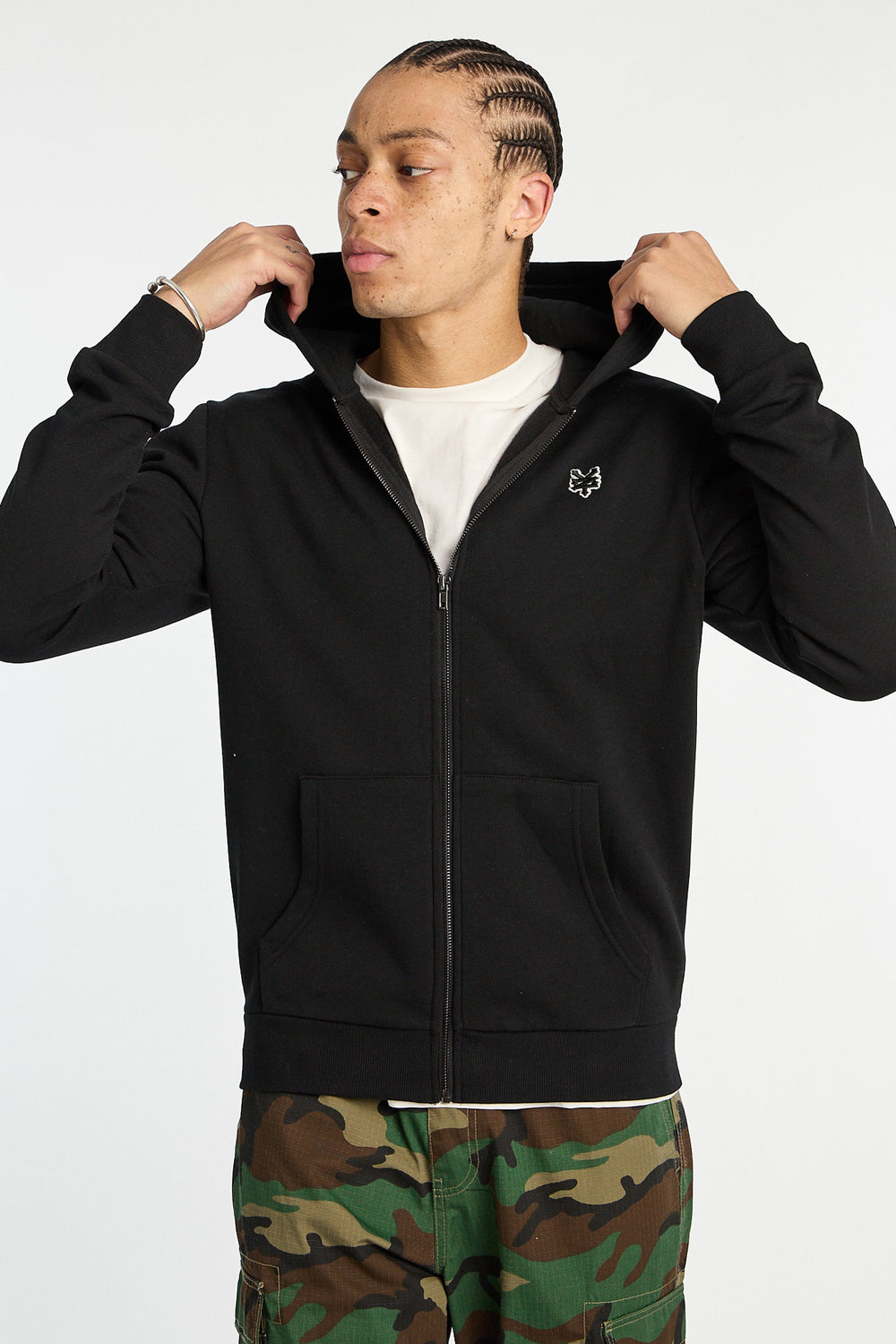 Zoo York Mens Solid Zip-Up Hoodie Zoo York Mens Solid Zip-Up Hoodie