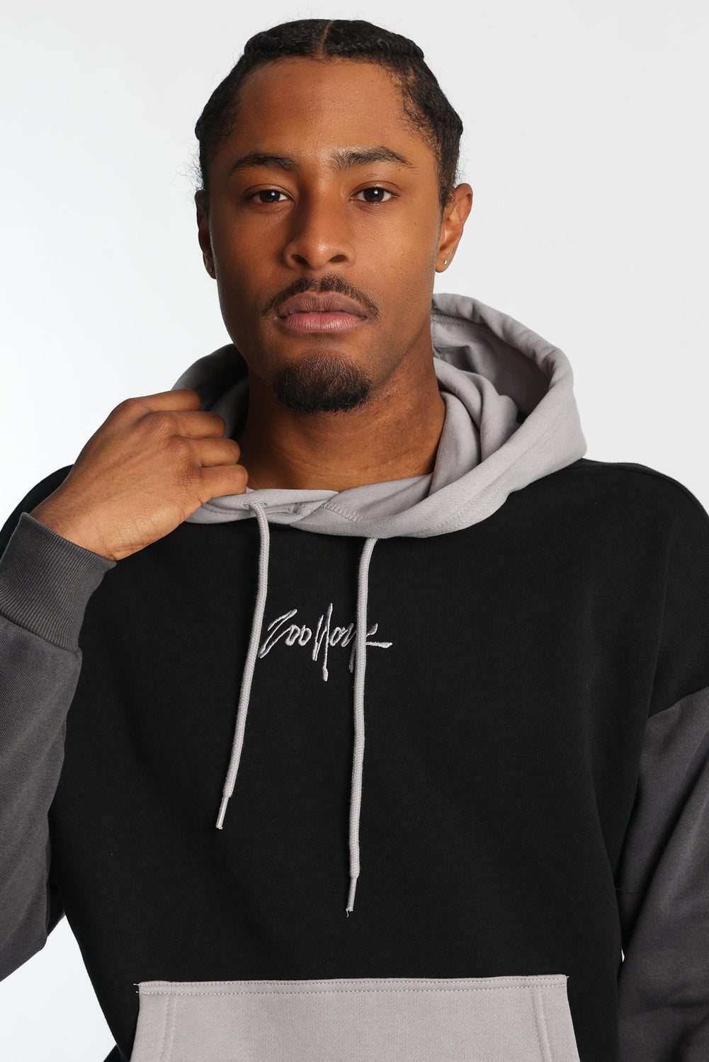 Zoo York Embroidered Colour Block Hoodie Zoo York Embroidered Colour Block Hoodie