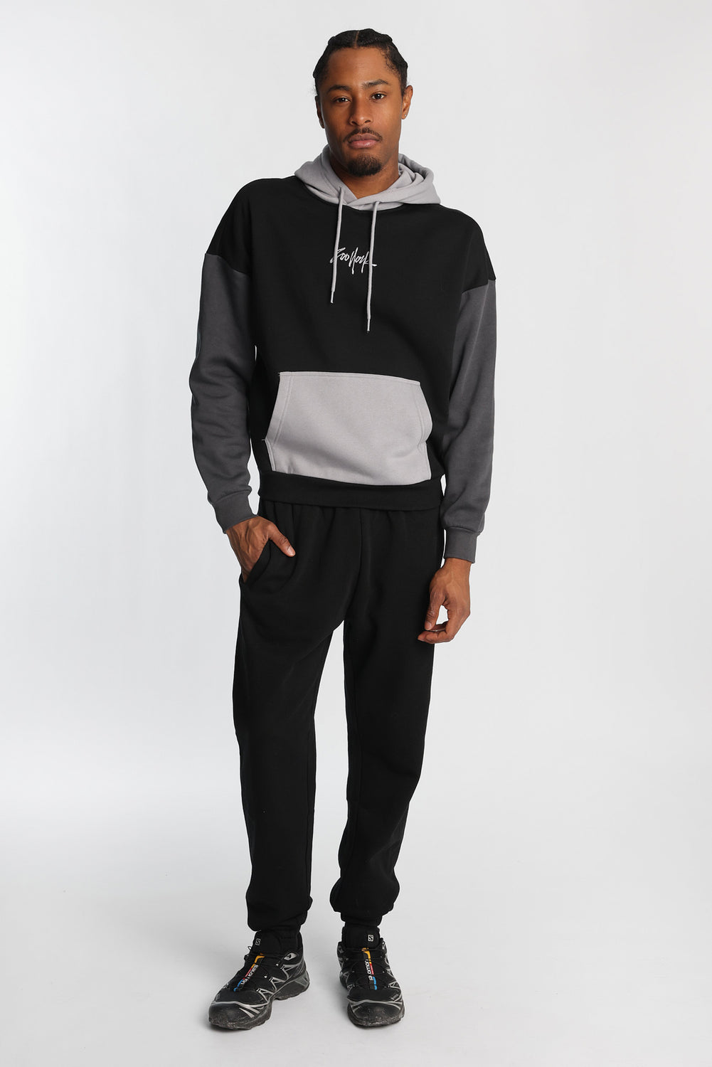 Zoo York Embroidered Colour Block Hoodie Zoo York Embroidered Colour Block Hoodie