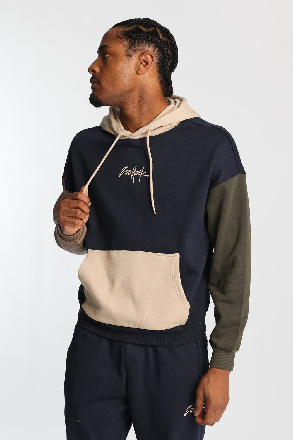 Zoo York Embroidered Colour Block Hoodie Zoo York Embroidered Colour Block Hoodie