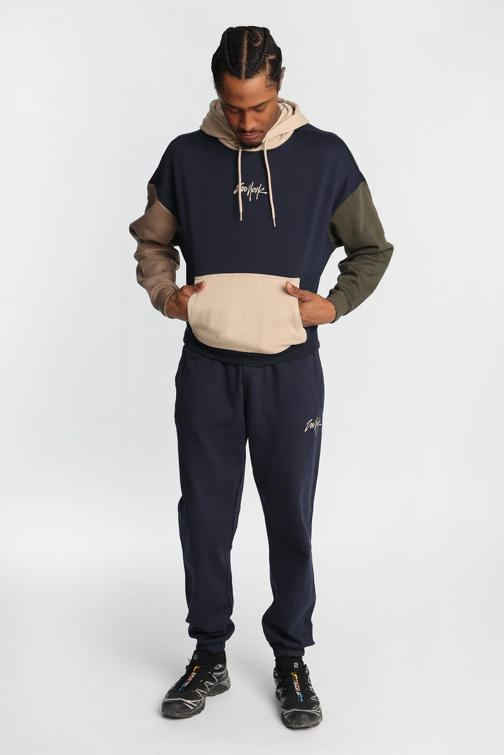 Zoo York Embroidered Colour Block Hoodie Zoo York Embroidered Colour Block Hoodie