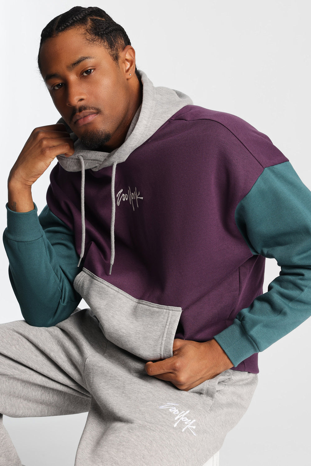Zoo York Embroidered Colour Block Hoodie Zoo York Embroidered Colour Block Hoodie