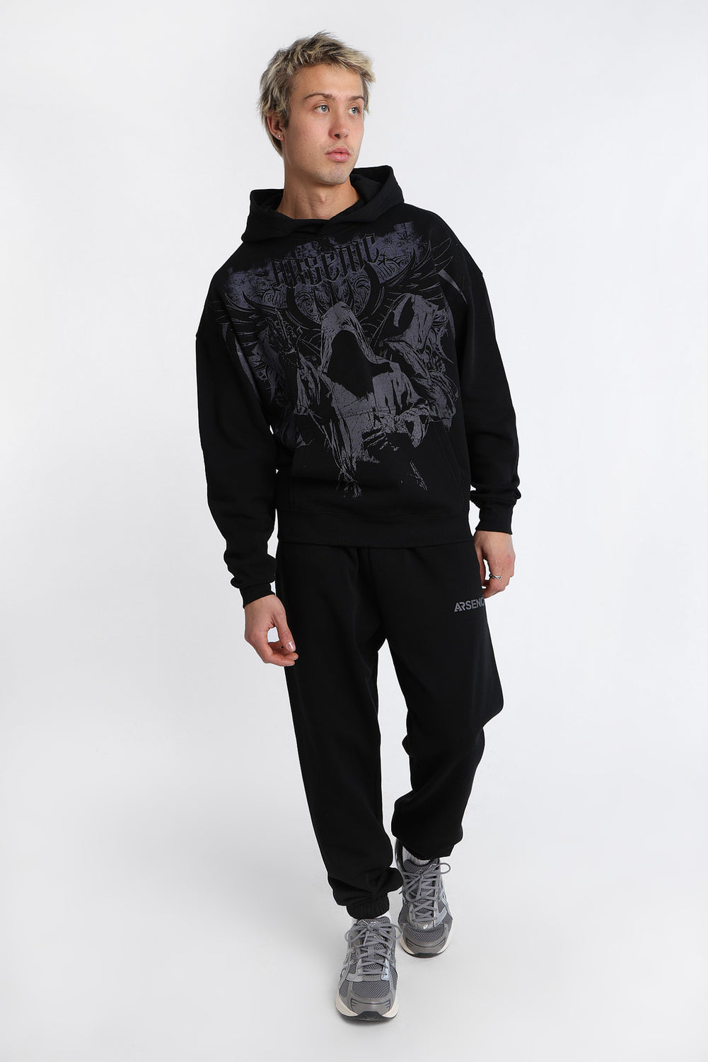 Haut à capuchon imprimé le faucheur Arsenic Haut à capuchon imprimé le faucheur Arsenic