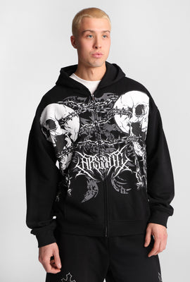 Arsenic Skulls & Chains Zip-Up Hoodie