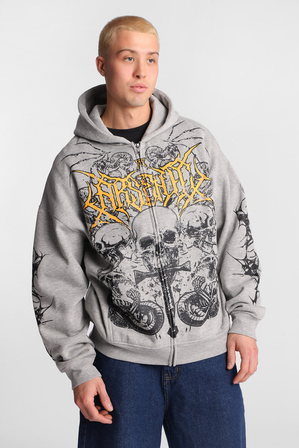 Arsenic Skull Graphic Zip-Up Hoodie Arsenic Skull Graphic Zip-Up Hoodie