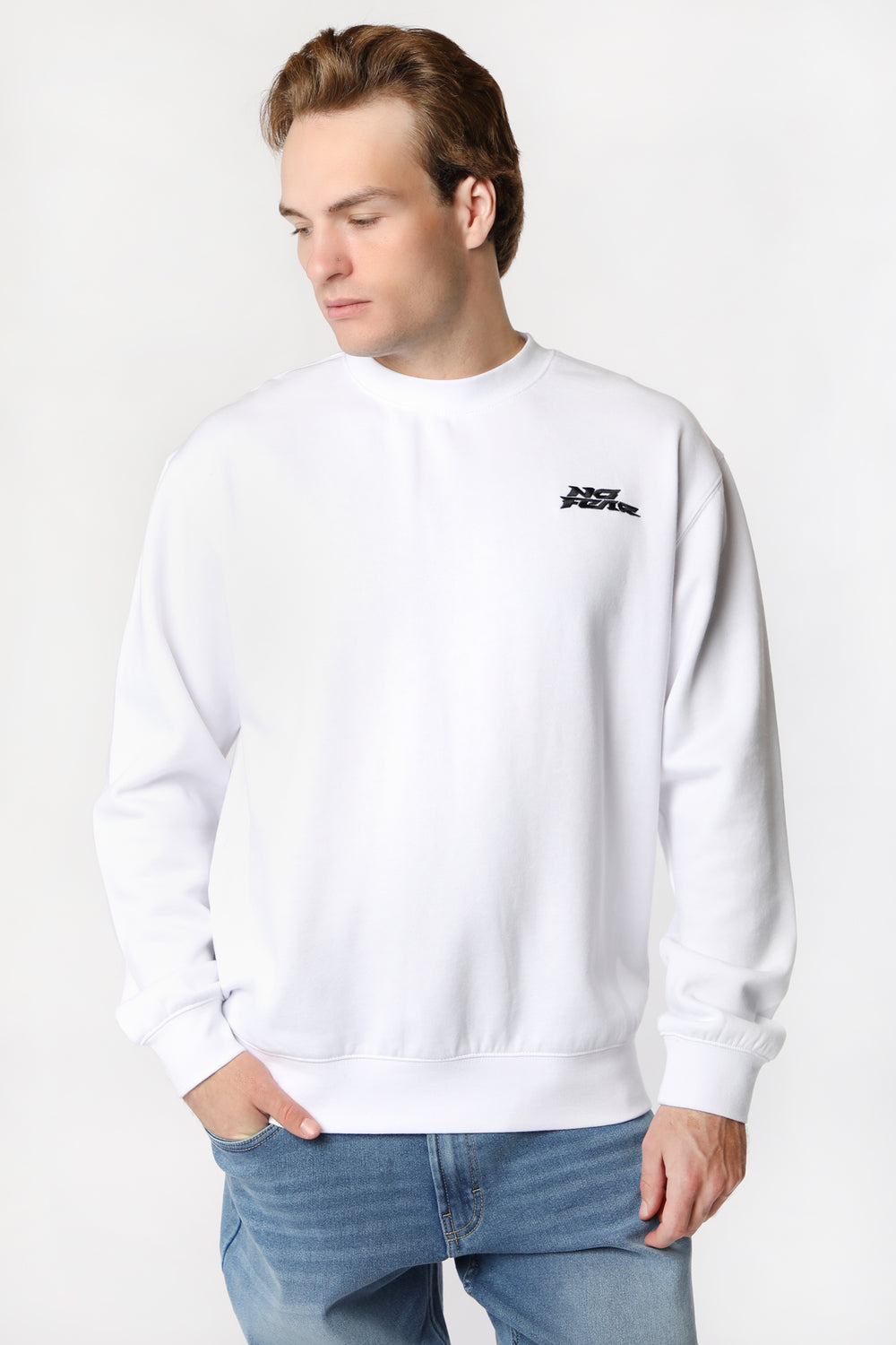 No Fear Mens Logo Sweatshirt White