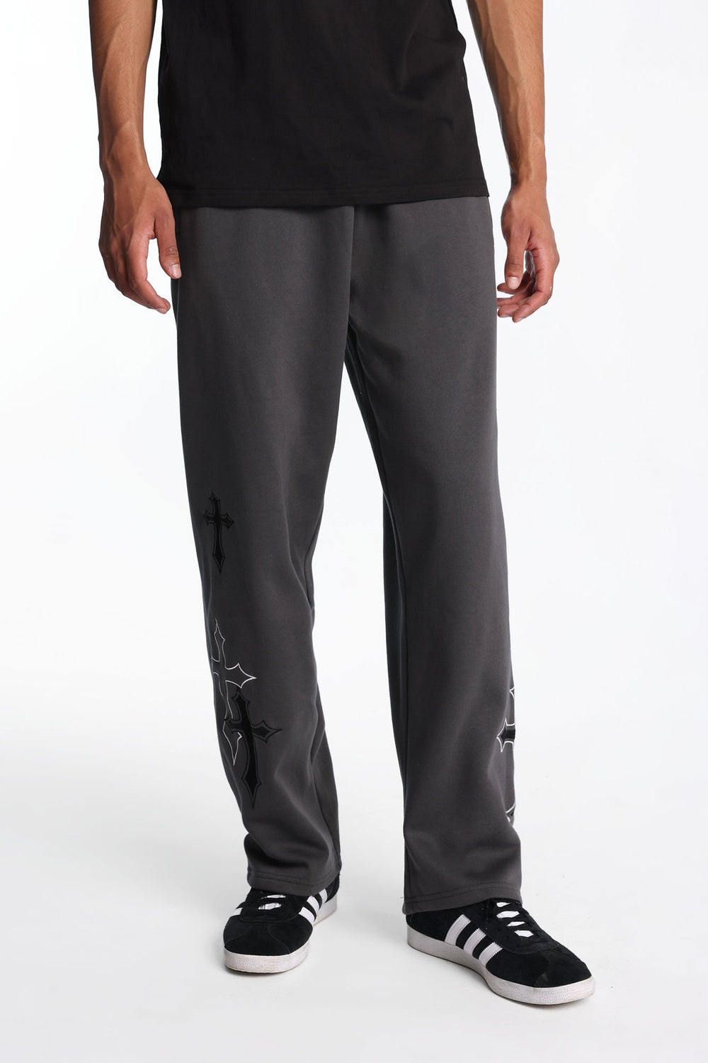 Jogger en molleton à jambe droite croix Arsenic Jogger en molleton à jambe droite croix Arsenic