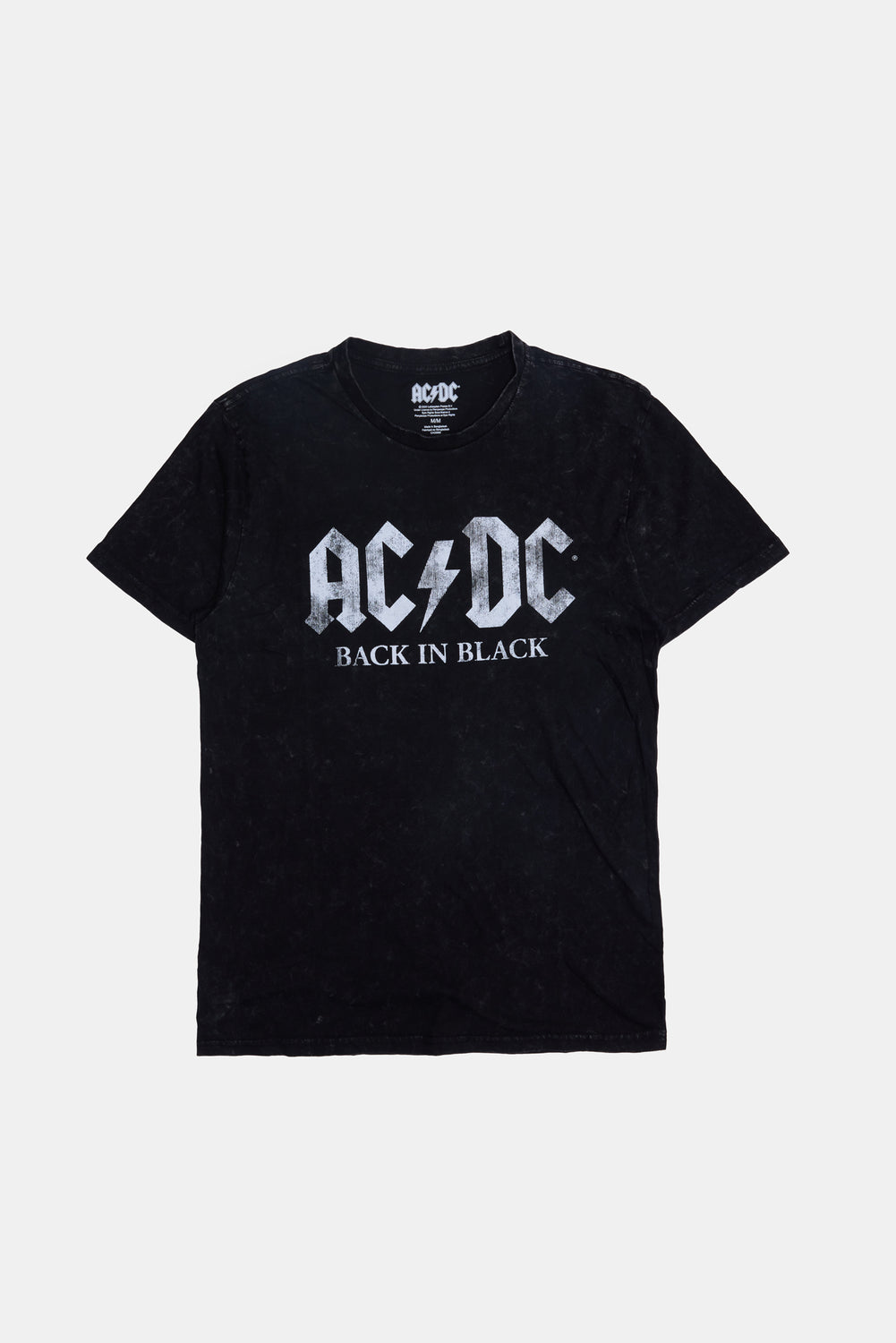 T-shirt délavé à l'acide imprimé AC/DC homme T-shirt délavé à l'acide imprimé AC/DC homme