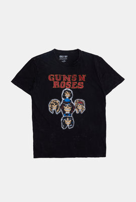 T-shirt délavé à l'acide imprimé Guns N' Roses homme