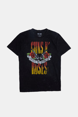 T-shirt délavé à l'acide imprimé Guns N' Roses Tour homme