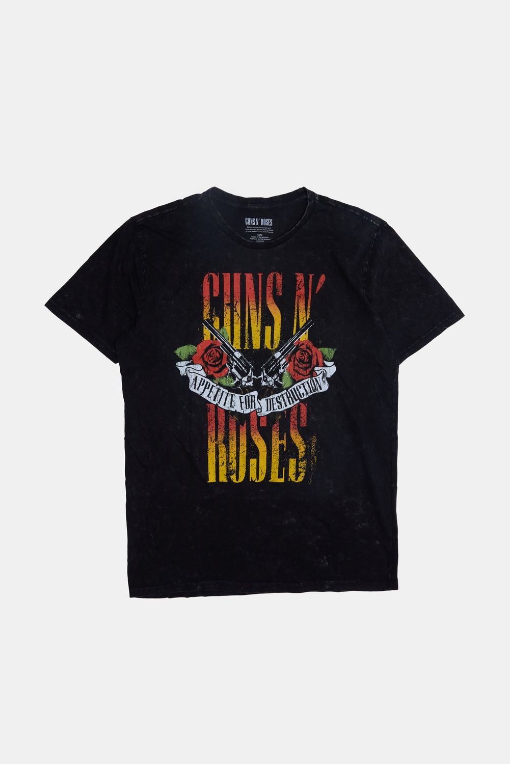 T-shirt délavé à l'acide imprimé Guns N' Roses Tour homme T-shirt délavé à l'acide imprimé Guns N' Roses Tour homme