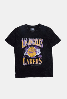 T-shirt délavé à l'acide imprimé LA Lakers homme