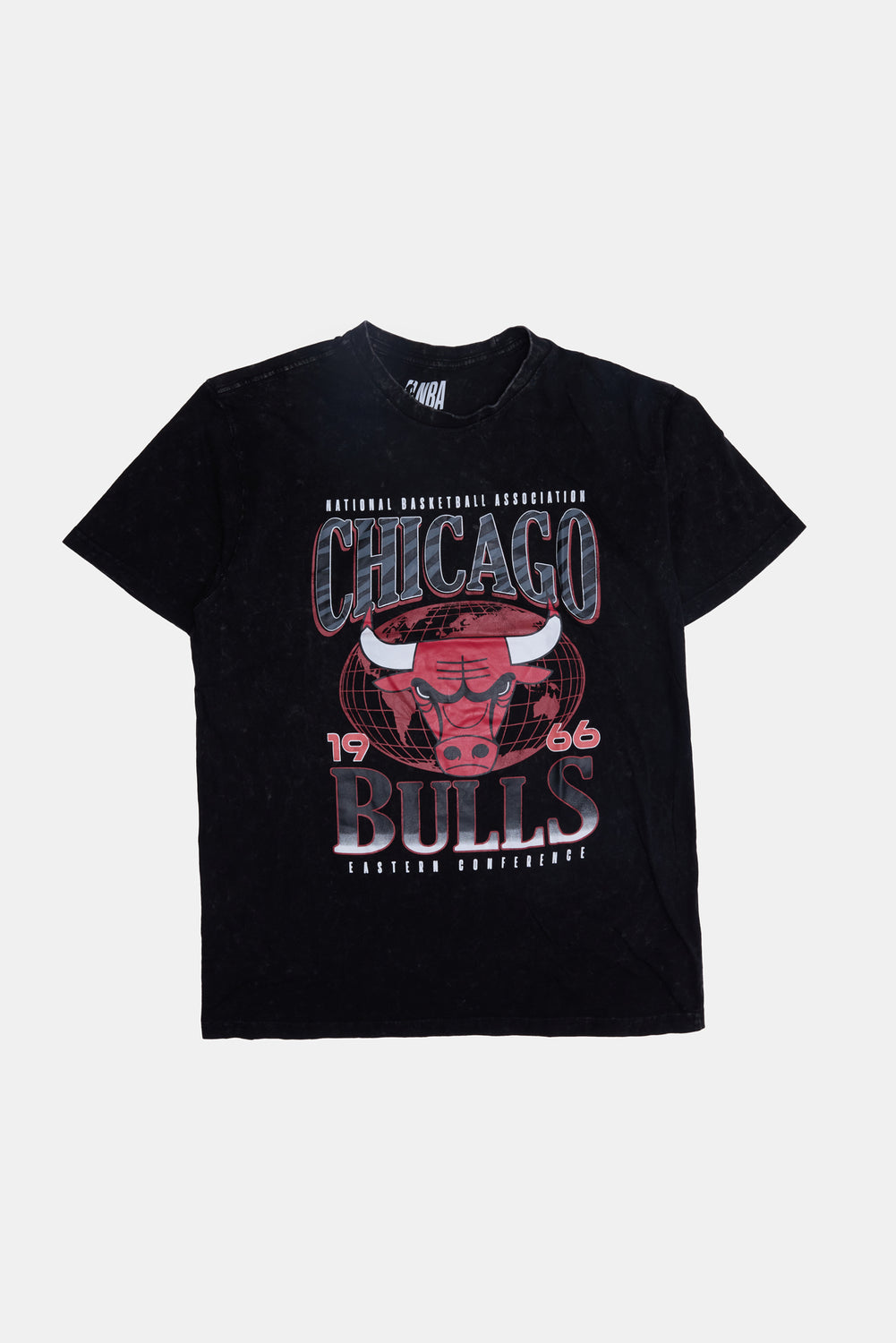 T-shirt délavé à l'acide imprimé Chicago Bulls homme T-shirt délavé à l'acide imprimé Chicago Bulls homme