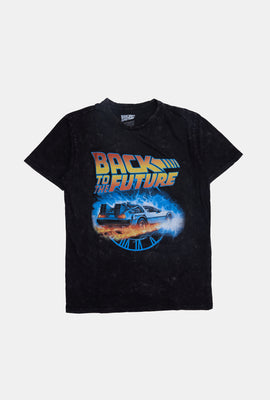 T-shirt délavé à l'acide imprimé Back To The Future homme