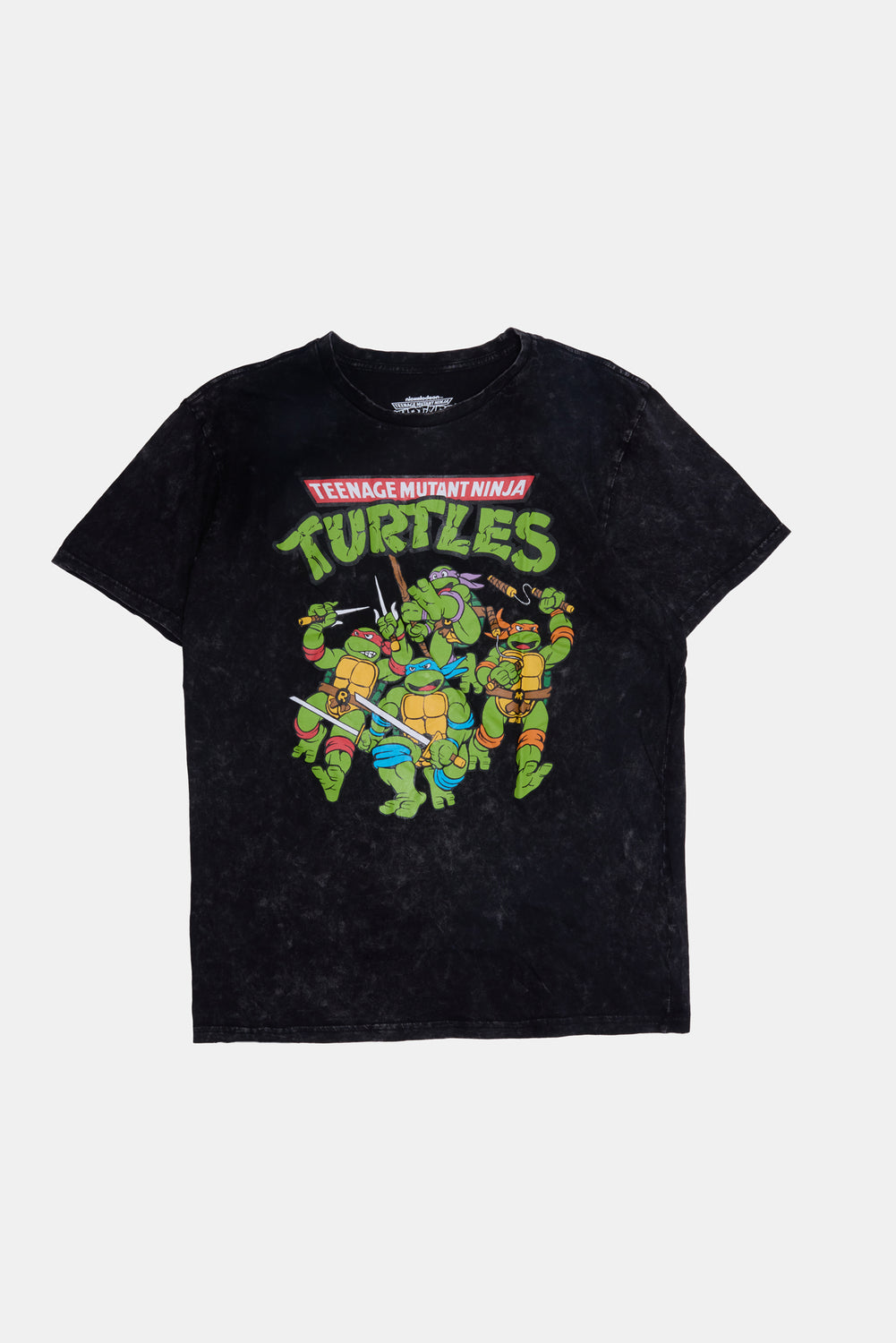 T-shirt délavé à l'acide imprimé TMNT homme T-shirt délavé à l'acide imprimé TMNT homme