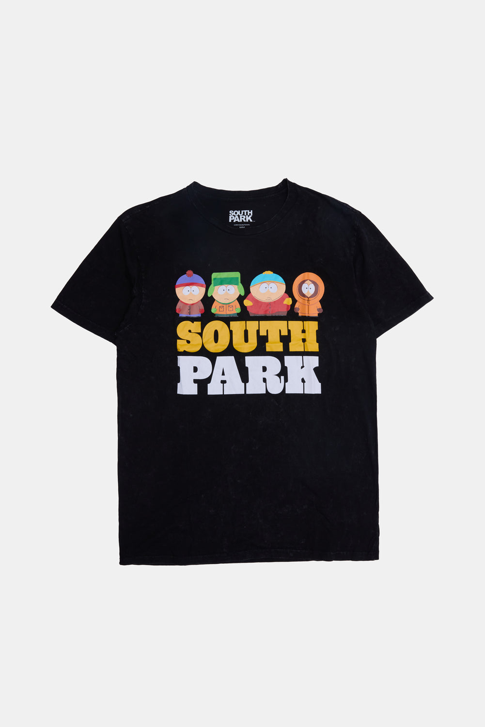 T-shirt délavé à l'acide imprimé South Park homme T-shirt délavé à l'acide imprimé South Park homme