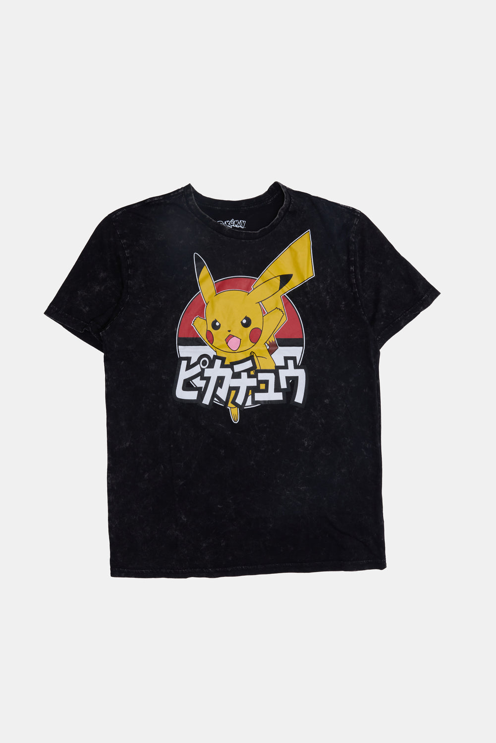 T-shirt délavé à l'acide imprimé Pikachu Pokémon homme T-shirt délavé à l'acide imprimé Pikachu Pokémon homme