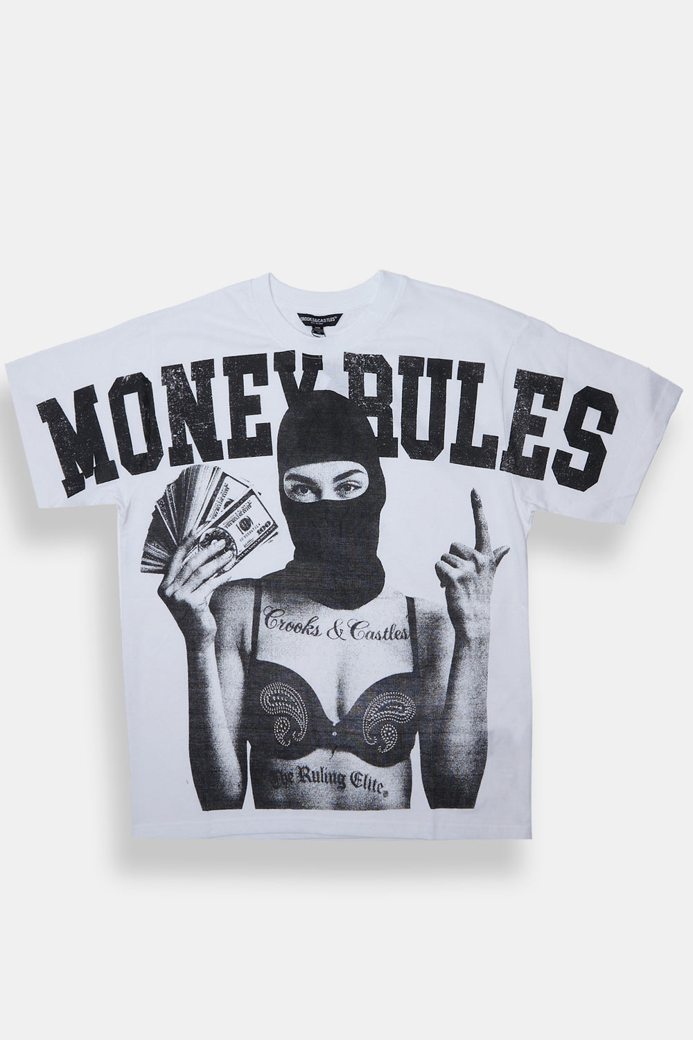 Mens Crooks & Castles Money Rules Vintage Tee Mens Crooks & Castles Money Rules Vintage Tee