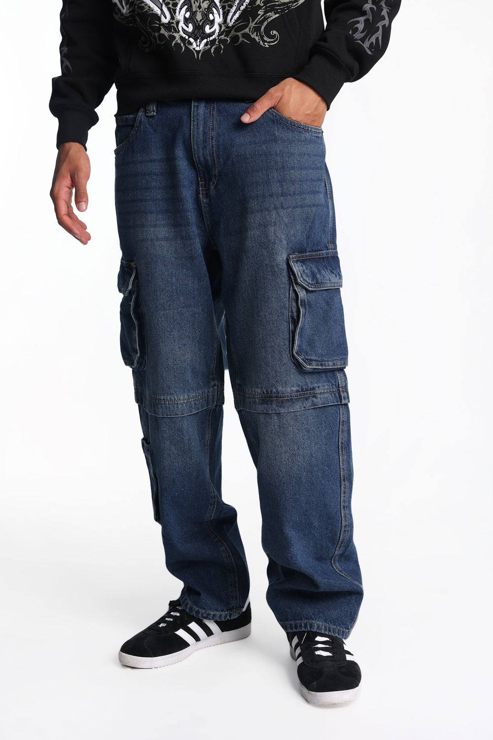 Faux Convertible Cargo Jeans Faux Convertible Cargo Jeans