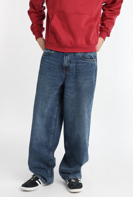 Jean ample délavé foncé homme