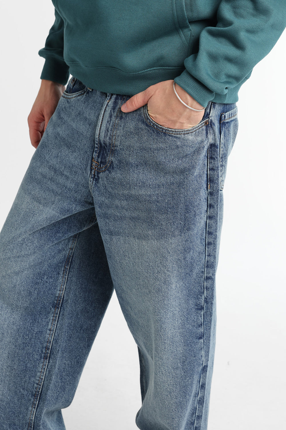 Jean ample délavé moyen homme Jean ample délavé moyen homme