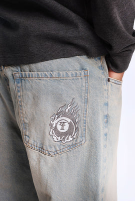Baggy Skater Embroidered Jeans