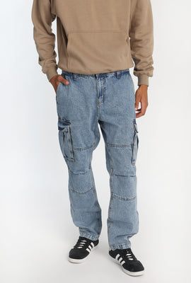 Light Stonewash Cargo Jeans