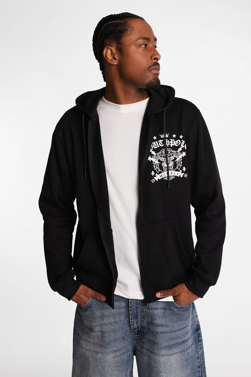 Southpole Gothic Tiger Zip-Up Hoodie Southpole Gothic Tiger Zip-Up Hoodie