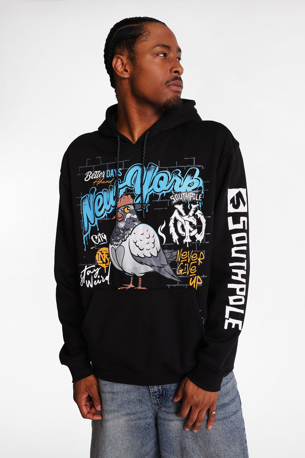 Southpole NYC Pigeon Graphic Hoodie Southpole NYC Pigeon Graphic Hoodie