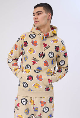 Mens Allover NBA Logo Print Hoodie