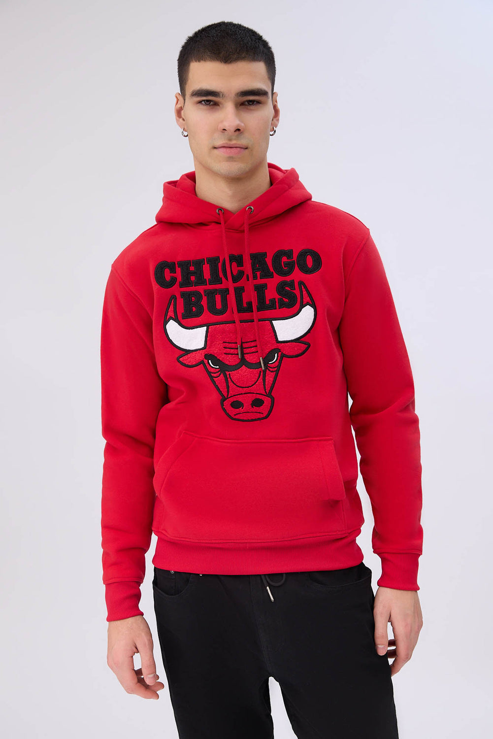 Haut à capuchon logo chenille Chicago Bulls homme Haut à capuchon logo chenille Chicago Bulls homme