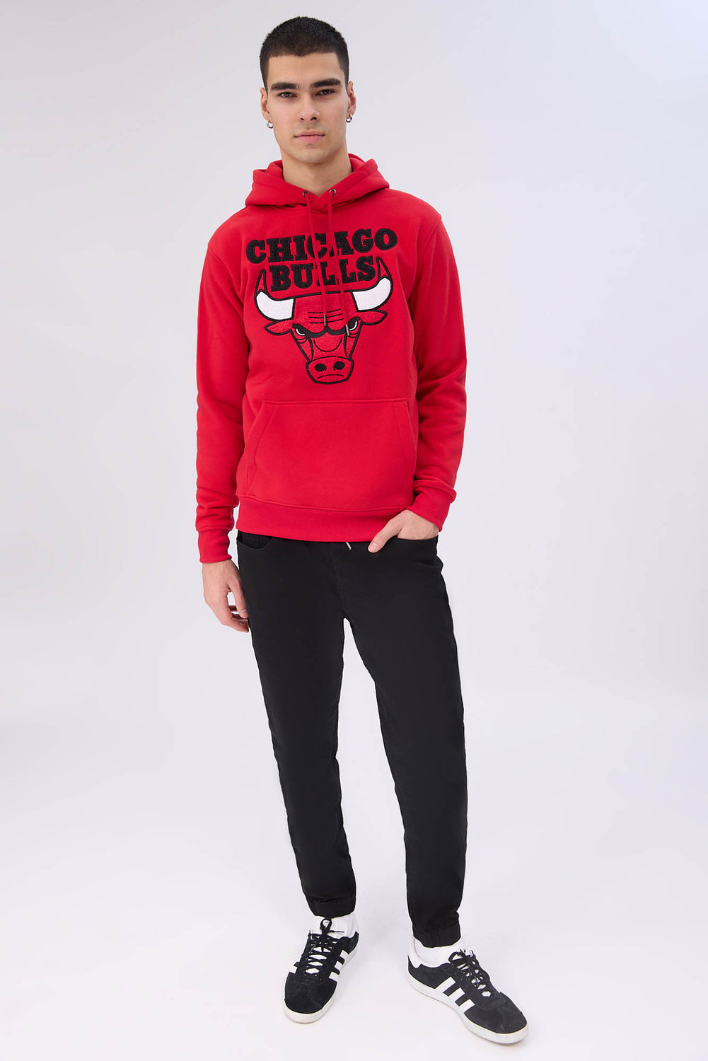 Haut à capuchon logo chenille Chicago Bulls homme Haut à capuchon logo chenille Chicago Bulls homme