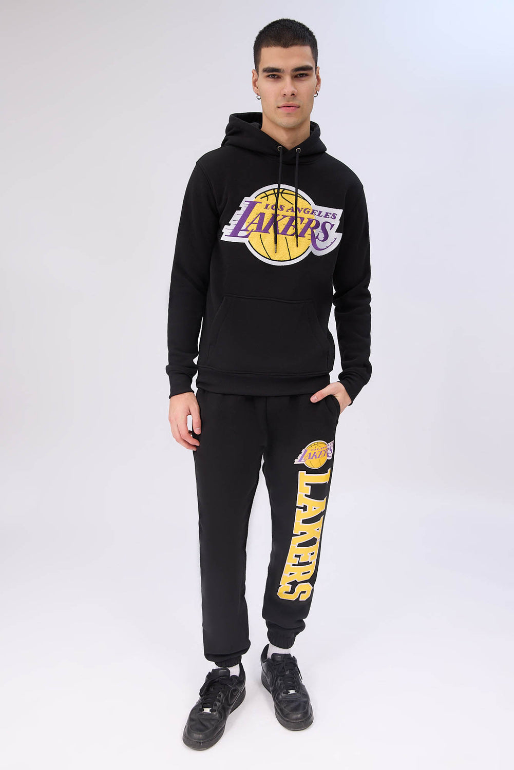 Haut à capuchon logo chenille Los Angeles Lakers homme Haut à capuchon logo chenille Los Angeles Lakers homme