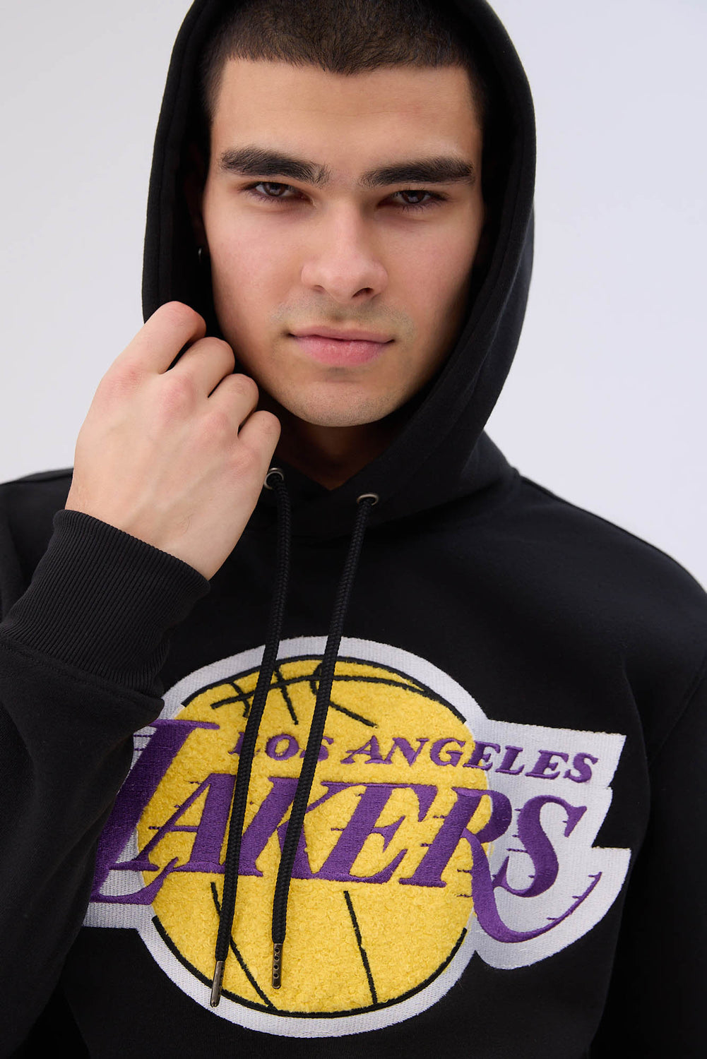 Haut à capuchon logo chenille Los Angeles Lakers homme Haut à capuchon logo chenille Los Angeles Lakers homme