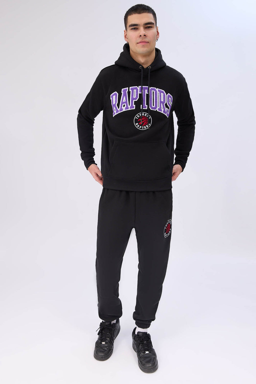 Haut à capuchon logo chenille Raptors homme Haut à capuchon logo chenille Raptors homme