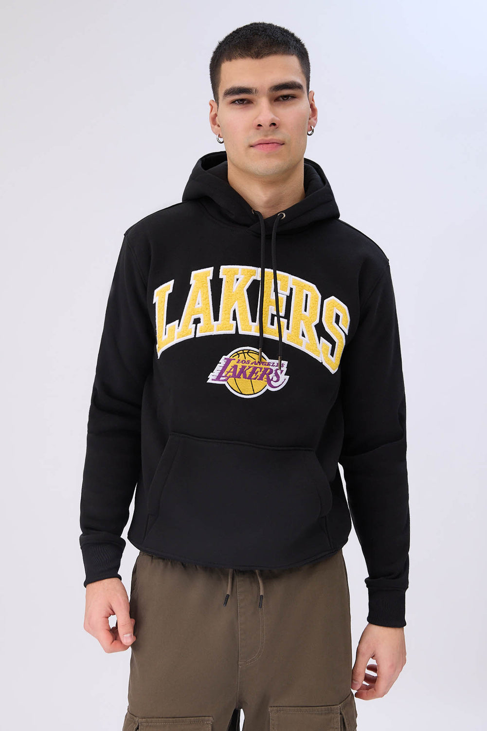 Haut à capuchon logo chenille LA Lakers homme Haut à capuchon logo chenille LA Lakers homme