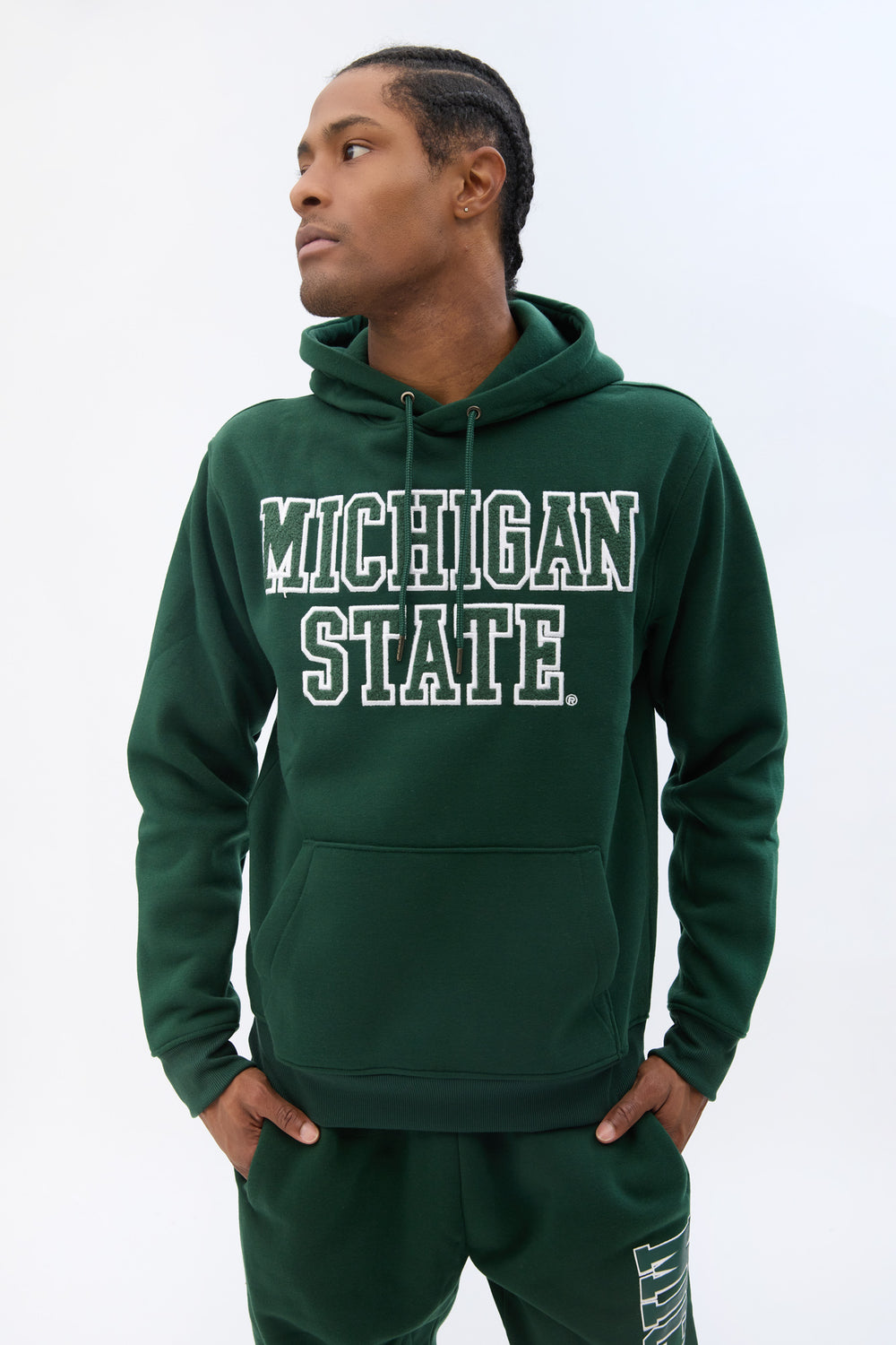 Haut à capuchon logo chenille Michigan State homme Haut à capuchon logo chenille Michigan State homme