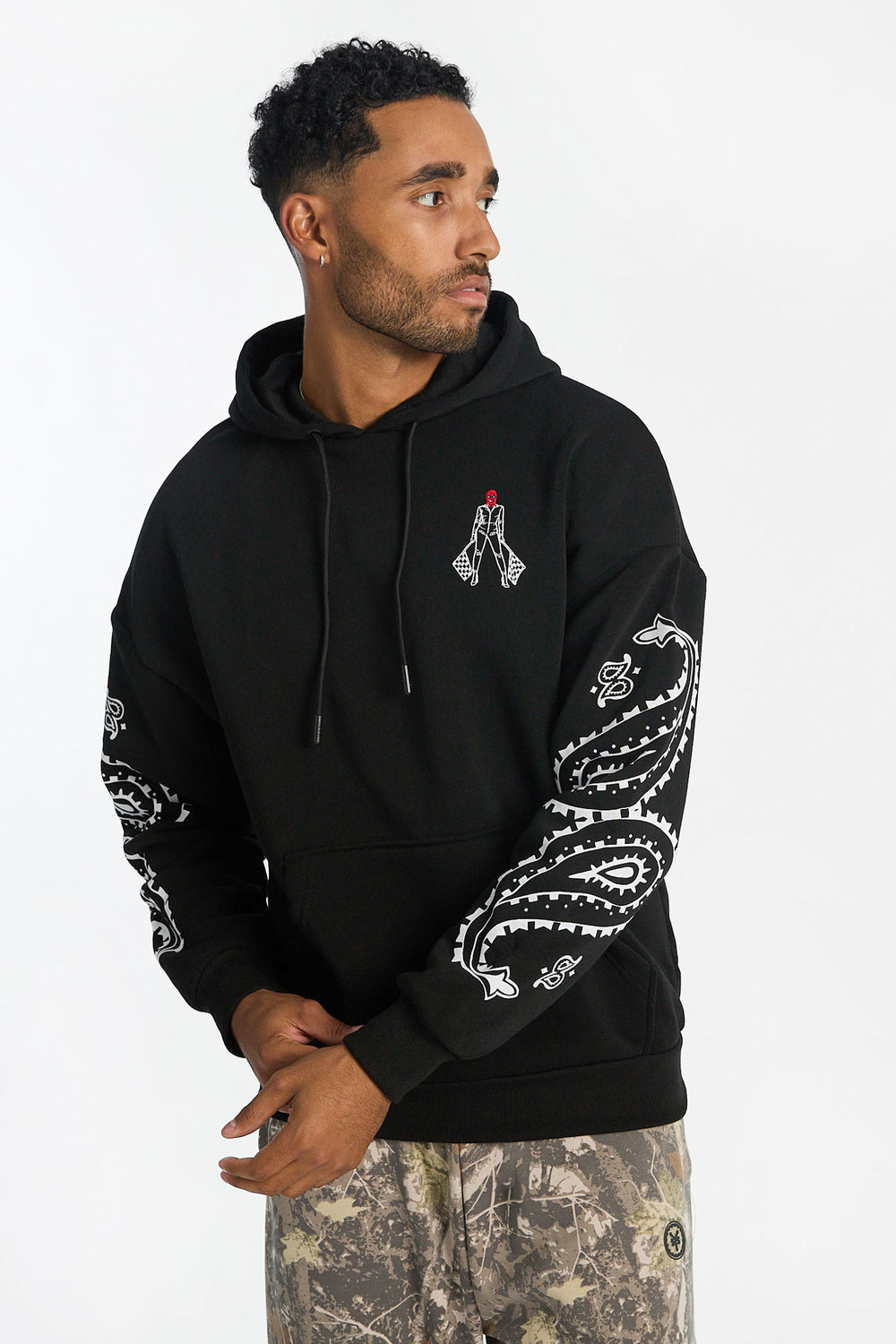 Haut à capuchon imprimé course Crooks & Castles homme Haut à capuchon imprimé course Crooks & Castles homme