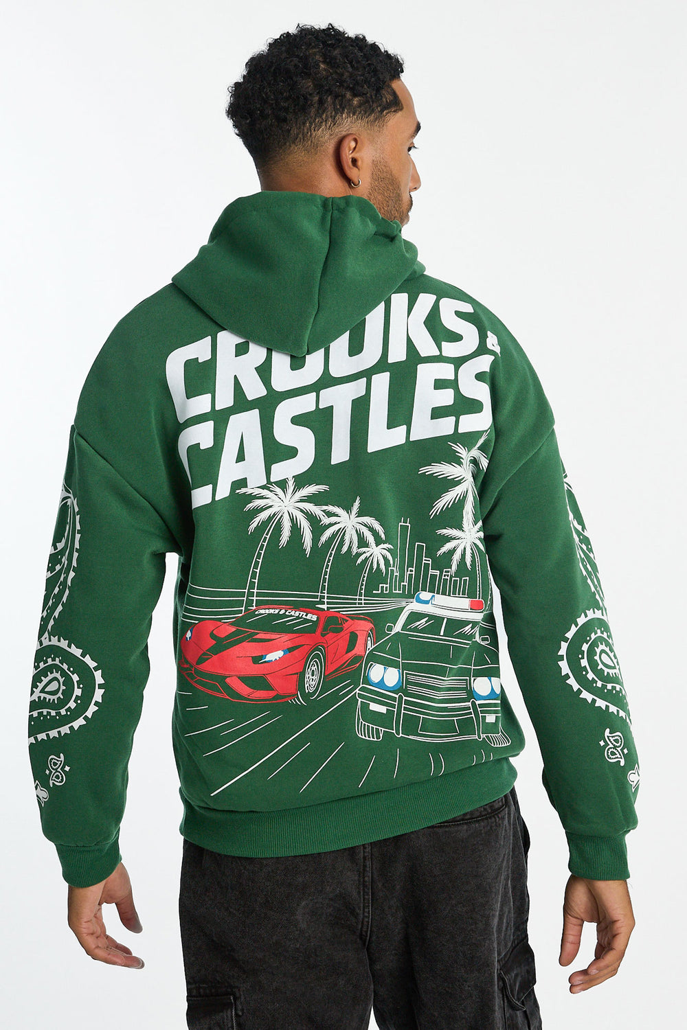 Haut à capuchon imprimé course Crooks & Castles homme Haut à capuchon imprimé course Crooks & Castles homme