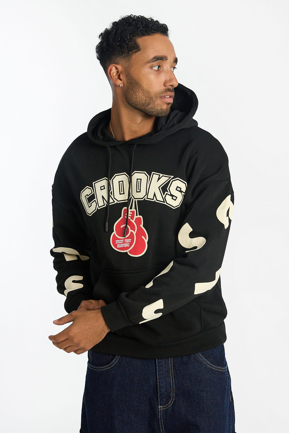 Haut à capuchon imprimé boxe Crooks & Castles homme Haut à capuchon imprimé boxe Crooks & Castles homme
