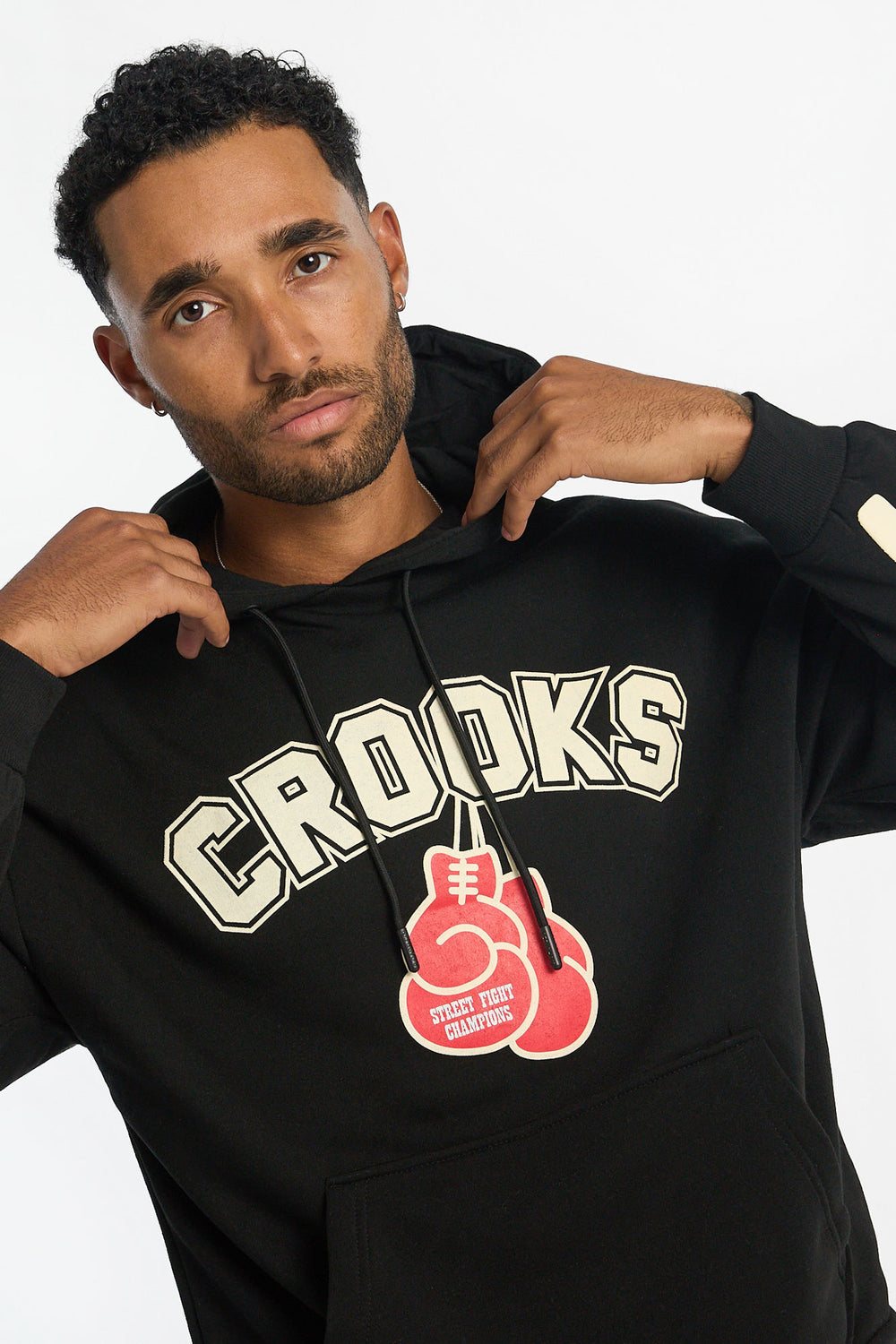 Haut à capuchon imprimé boxe Crooks & Castles homme Haut à capuchon imprimé boxe Crooks & Castles homme